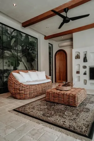 Przytulna przestrzeń relaksu w naturalnym stylu 