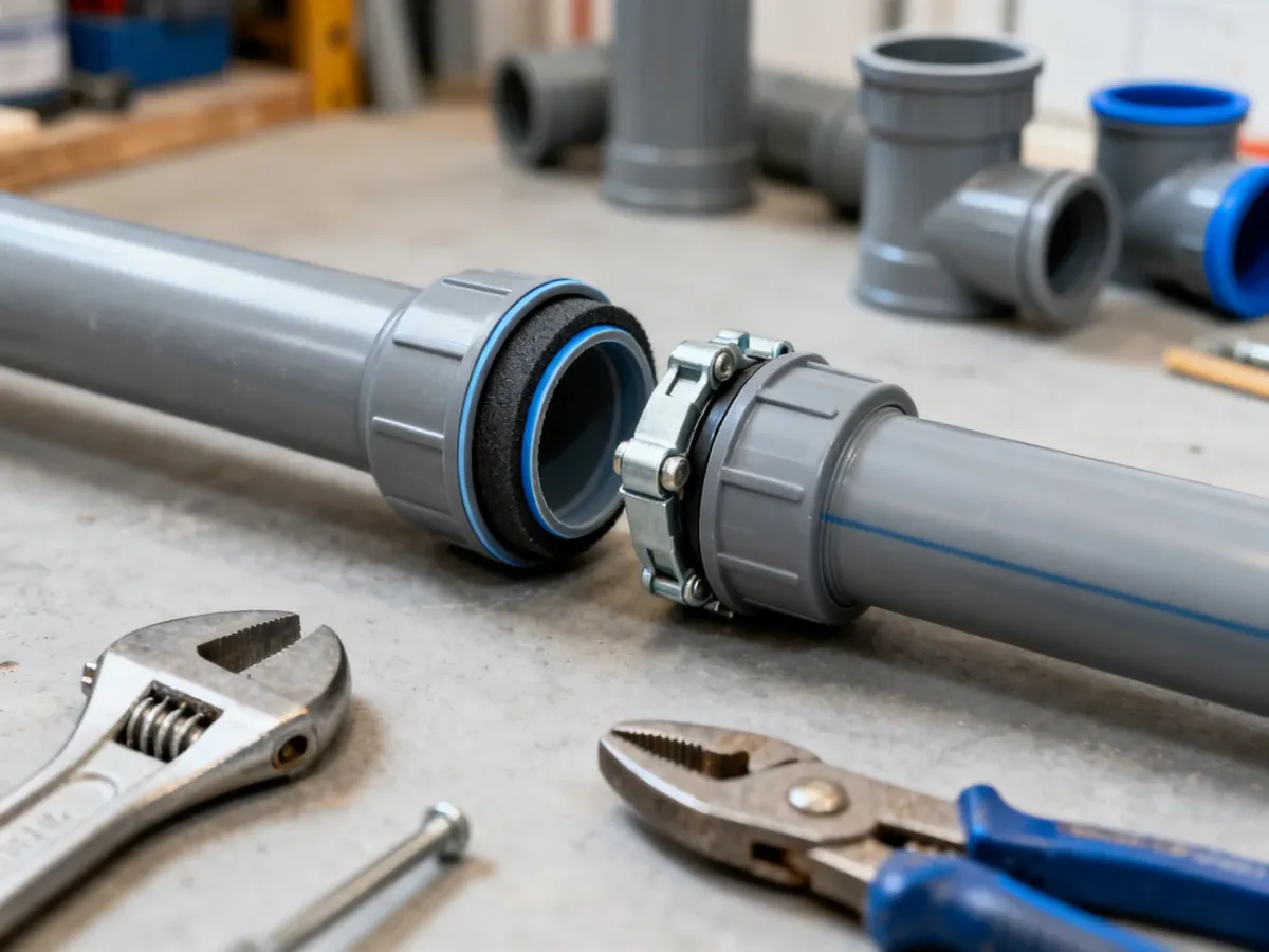Mechaniczne łączenie rur PCV za pomocą kielicha z uszczelką i złączki push-fit